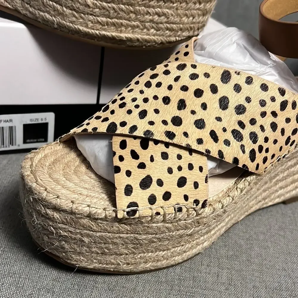 Dolce Vita Womens Carsie Calf Hair Strappy Espadrilles size 9.5